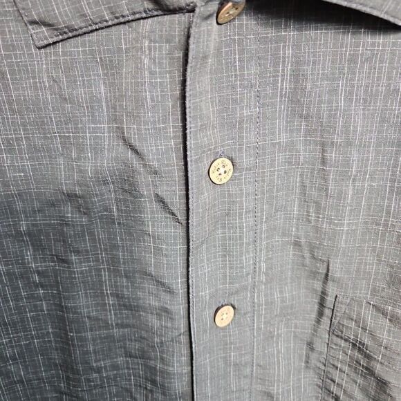 Batik Bay Mens XL Hawaiian Button Short Sleeve Shirt Gray - Picture 3 of 8